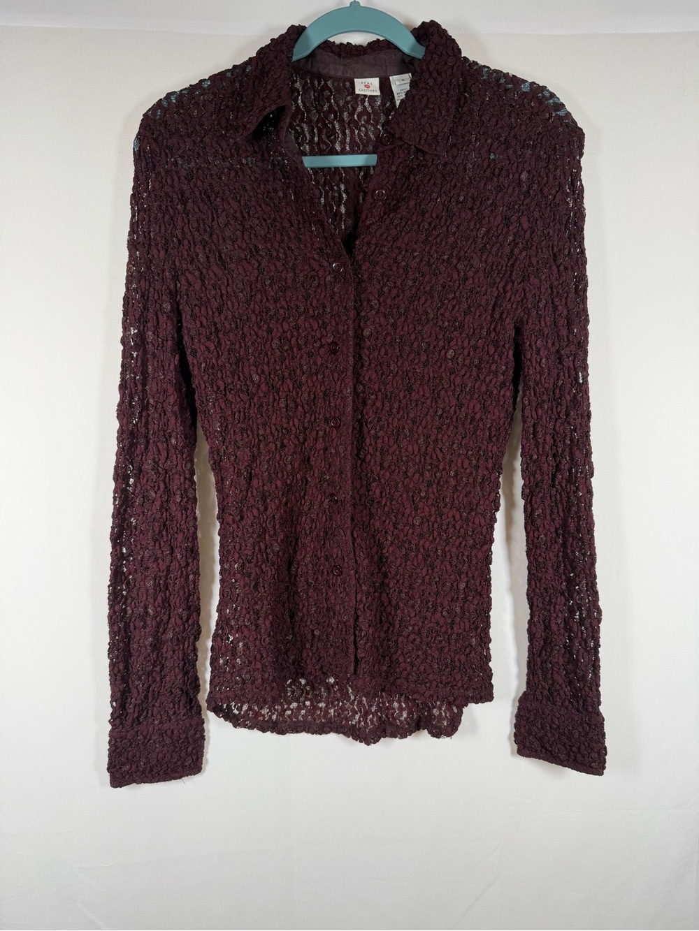 Vintage Whimsigoth Button Down Crinkle Texture Blouse